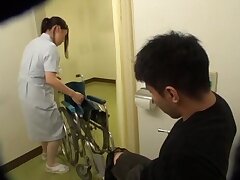 Quickie fucking between a lucky if it happens together with a load of shit hungry nurse